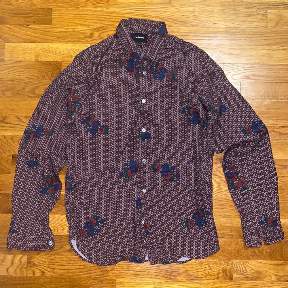 The Kooples - Mens Button Down Shirt - Burgundy - Size Small / Slim Fit